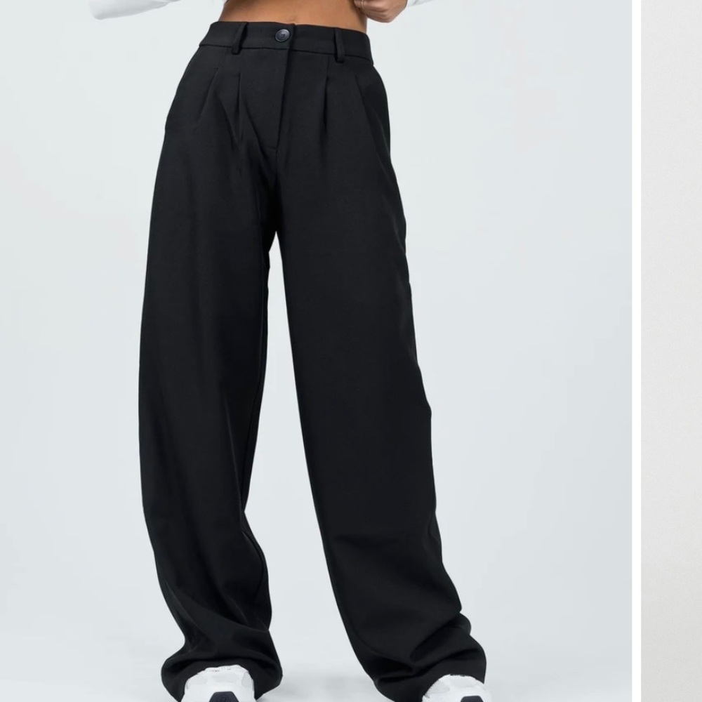 Princess Polly Archer Pants Black